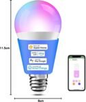 Meross Bombilla LED Inteligente WiFi, Bombilla Multicolor RGBWW, 2700-6500K, Compatible con Alexa, Google Home, 1 Pieza