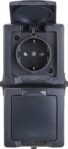 Kopp 136915009 Nautic Protección Contacto 2 Tomas (Superficie con Tapa, para Ambientes Húmedos, 250 V (10 A), IP44, Montaje Vertical), Gris, Antracita