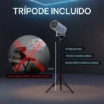Proyector Portátil Compatible con 4k con Trípode Incluido, App Integrada, Ratón, Cable HDMI y Mando – Mini Proyector Portátil con Decodificación Full HD 1080P Auto Enfoque y Cine en Casa
