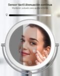 Gospire Espejo de Maquillaje de Pared de 9 Pulgadas con iluminación LED 3 Colores Regulables, Aumento 1X/10X, Doble Cara, Extensible 360°, Giratorio para Afeitar