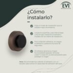 EVI Herrajes | Tope de puerta adhesivo | Colocación en la pared | Ø35x18mm | Latón con acabado rústico – Caucho negro | Antigolpes para Manijas | Diseño y Funcional| Mod. I-254/35-RU