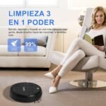 Robot Aspirador,Robot Aspirador fregador 3 en 1,autonomía de 150 Minutos,Ideal para pelos de Animales y Suelos Duros-Blanco –