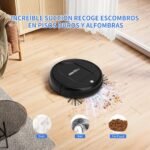 Robot Aspirador,Robot Aspirador fregador 3 en 1,autonomía de 150 Minutos,Ideal para pelos de Animales y Suelos Duros-Blanco –