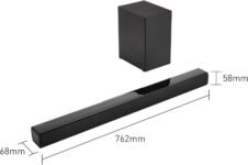 Panasonic SC-HTB150 Barra de Sonido (Inalámbrica y Alámbrica con Subwoofer Inalámbrico, 2.1 Canales, Altavoz Soundbar, 100 W, Bass Reflex, HDMI), Negro
