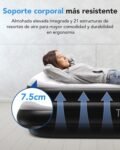 Colchón hinchable 97 x 196 x 47 cm, con bomba integrada, cama hinchable, colchón para viaje, hogar