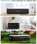 Colchón hinchable 97 x 196 x 47 cm, con bomba integrada, cama hinchable, colchón para viaje, hogar