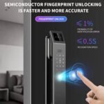 Cerradura Inteligente con Video y Cámara, Cerradura de Puerta Inteligente con Reconocimiento Facial 3D, WiFi Incorporado, Timbre con Video, Control de Aplicaciones, Admite 8 Idiomas