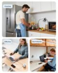 LENCENT Plug Cube, Enchufe Ladrón con 4 Tomas AC, 2 USB-A, 2 Tipo-C y 2 Cubiertas Protectoras, Enchufe de Pared Múltiple con Interruptor, Cargador USB para Hogar, Oficina