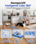 Redkey D8 Robot Aspirador y Fregona, Robot Aspirador 25000Pa con Base, Autovaciante 4L, Antienredos, Navegación LiDAR, Ideal para Alfombras y Pelos de Mascotas, Voz y Aplicación