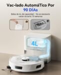 Redkey D8 Robot Aspirador y Fregona, Robot Aspirador 25000Pa con Base, Autovaciante 4L, Antienredos, Navegación LiDAR, Ideal para Alfombras y Pelos de Mascotas, Voz y Aplicación