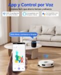Redkey D8 Robot Aspirador y Fregona, Robot Aspirador 25000Pa con Base, Autovaciante 4L, Antienredos, Navegación LiDAR, Ideal para Alfombras y Pelos de Mascotas, Voz y Aplicación