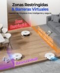Redkey D8 Robot Aspirador y Fregona, Robot Aspirador 25000Pa con Base, Autovaciante 4L, Antienredos, Navegación LiDAR, Ideal para Alfombras y Pelos de Mascotas, Voz y Aplicación