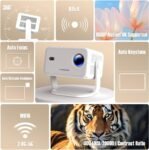 Mini Proyector Magcubic, 400 ANSI, Resolución Nativa 1080P, Soporte 4K, Rotación 180°, WiFi 6 y Bluetooth 5.2, Corrección Trapezoidal Automática