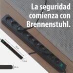 Brennenstuhl Regleta Eco-Line 10 tomas (regleta con mayor protección de contacto, interruptor y cable de 3 m) Negro | Regleta con mayor protección táctil, interruptor y cable de 3 m, negro