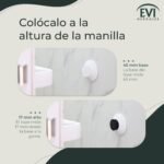 EVI Herrajes | Tope de puerta para colocación en pared | Ø45x17mm | Acero inoxidable lacado blanco | Goma blanca y negra incluida | Instalación con adhesivo o tornillos | Mod. I-260/45