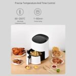 Freidoras de aire para uso doméstico Smart Air Fryer App Control 1300W LCD Touch Control Sin aceite Freidora de aire Horno (Color: Blanco, Tamaño: 2.5L) (Blanco 2.5L)