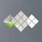 Paquete de 16 espejos autoadhesivos, azulejos de 6″ x 6″, láminas flexibles acrílicas de 0,2 mm, sin marco para decoración