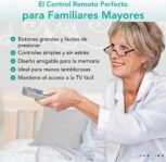 Control remoto TabTime TV con teclas grandes – Fácil de usar y configurar – Control remoto universal básico – Regalos para personas con demencia (Plata)