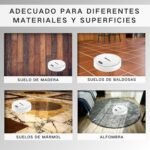 Robot de Limpieza, Robot Aspirador y Trapeador de Pisos, Robot Aspirador, Unidad Todo en Uno que Barre, Aspira y Friega, Adecuado para Alfombras y Pisos de Madera, Blanco