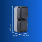 REV 0004860400 Toma AquaStorm – Interruptor combinado A/W, IP55, Montaje en superficie, Vertical, Antracita