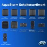REV 0004860400 Toma AquaStorm – Interruptor combinado A/W, IP55, Montaje en superficie, Vertical, Antracita