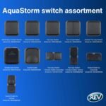 REV 0004860400 Toma AquaStorm – Interruptor combinado A/W, IP55, Montaje en superficie, Vertical, Antracita