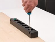 Brennenstuhl Bremounta regleta de 6 tomas con interruptor (regleta con enchufes de 90 grados, regleta con opción de montaje y cable de 3 m) negro
