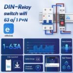 TONGOU Interruptor Medidor de Energía 63A/230 VAC, Interruptor Inteligente WiFi DIY con Aplicación eWelink, Medición del Consumo de Energía y Protección contra Sobrecarga