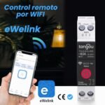 TONGOU Interruptor Medidor de Energía 63A/230 VAC, Interruptor Inteligente WiFi DIY con Aplicación eWelink, Medición del Consumo de Energía y Protección contra Sobrecarga