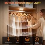 6 luces nocturnas recargables con sensor de movimiento, 3 colores de luz + regulables, luces LED inalámbricas para escaleras, dormitorios, pasillos, habitaciones de niños y armarios