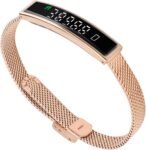 VBESTLIFE Pulsera Inteligente, Rastreador de Ejercicios con Bluetooth 5.3 para Android iOS, Pulsera de Salud Impermeable con aplicación de Ciclismo y natación (Oro)
