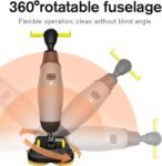 Fregadora De Suelos Portátil 1800 M²/H (Cepillado, Lavado Y Secado Con Soplador), Duración De La Batería De 80 Minutos, Rotación De 360°, Fregadora De Suelos Manual, Apta Para Hoteles