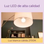 Philips – Bombilla LED Classic Mate 8W (Eq. 60W) 806 Lúmenes, Casquillo E27, Luz Cálida (2700K) – Pack de 6 Bombillas