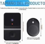 Timbre con video con cámara inalámbrico, Timbre con video Wi-Fi con cámara, Timbre con video WiFi de 2.4 G Vista nocturna/Audio bidireccional/Soporte SD y memoria en la nube con timbre