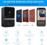 Timbre con video con cámara inalámbrico, Timbre con video Wi-Fi con cámara, Timbre con video WiFi de 2.4 G Vista nocturna/Audio bidireccional/Soporte SD y memoria en la nube con timbre