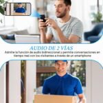 Timbre con video con cámara inalámbrico, Timbre con video Wi-Fi con cámara, Timbre con video WiFi de 2.4 G Vista nocturna/Audio bidireccional/Soporte SD y memoria en la nube con timbre