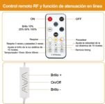 Tira LED COB Blanca, Kit de Tira de Luz Debajo del Gabinete con Control Remoto RF para Vitrina, Cocina, Escritorio, Estante, Gabinete, Incluye Adaptador de 24 V (Blanco Frío, 10 Metros)