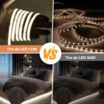 Tira LED COB Blanca, Kit de Tira de Luz Debajo del Gabinete con Control Remoto RF para Vitrina, Cocina, Escritorio, Estante, Gabinete, Incluye Adaptador de 24 V (Blanco Frío, 10 Metros)