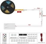 Tira LED COB Blanca, Kit de Tira de Luz Debajo del Gabinete con Control Remoto RF para Vitrina, Cocina, Escritorio, Estante, Gabinete, Incluye Adaptador de 24 V (Blanco Frío, 10 Metros)