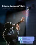 Cámara de Vigilancia WiFi Exterior Solar 2K Sin Cables, Cámara Solar YESNAMO con Batería Recargable, Visión Nocturna PTZ 360° Color, Sensor de Movimiento PIR, IP66, Sin Suscripción (Negro)