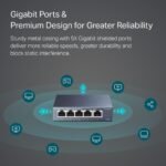 TP-Link TL-SG105 – Switch Gigabit 5 Puertos Switch Ethernet 10/100/1000, Indicador de Estado, Acero Inoxidable con Super Disipación de Calor, Snooping IGMP, QoS