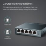 TP-Link TL-SG105 – Switch Gigabit 5 Puertos Switch Ethernet 10/100/1000, Indicador de Estado, Acero Inoxidable con Super Disipación de Calor, Snooping IGMP, QoS
