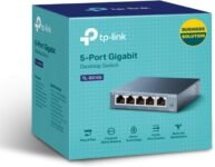 TP-Link TL-SG105 – Switch Gigabit 5 Puertos Switch Ethernet 10/100/1000, Indicador de Estado, Acero Inoxidable con Super Disipación de Calor, Snooping IGMP, QoS