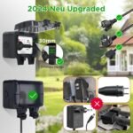 Actualice el tomacorriente de pared para exteriores IP66 con tapa abatible con cerradura – Enchufe doble