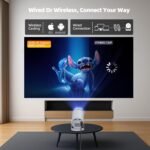 Mini Proyector Portátil con WiFi 6 Bluetooth 5.0 Soporte 4K, Proyector 4k con Android 11,200ANSI Proyectores de Rotación de 220°, Compatible con HDMI/USB/PS/Laptop/TV Stick