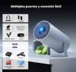 Mini Proyector Portátil con WiFi 6 Bluetooth 5.0 Soporte 4K, Proyector 4k con Android 11,200ANSI Proyectores de Rotación de 220°, Compatible con HDMI/USB/PS/Laptop/TV Stick
