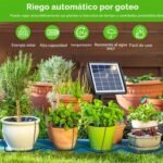 Forever Speed ​​Sistema de Riego Solar Automático con Sensor de Agua, Equipo de Autoriego con Temporizador, Manguera de 15 Metros para Plantas de Jardín Balcón