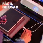 Barra de sonido GXTrust Rhox con iluminación RGB, blanca | Altavoces PC Gaming Stereo 2.0, 12 W, alimentación USB, conector de 3,5 mm, altavoz pequeño para PC, portátil y TV