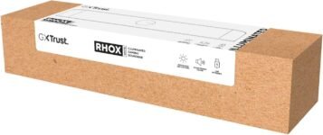 Barra de sonido GXTrust Rhox con iluminación RGB, blanca | Altavoces PC Gaming Stereo 2.0, 12 W, alimentación USB, conector de 3,5 mm, altavoz pequeño para PC, portátil y TV