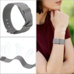 Pulsera de nailon de repuesto para Hume Band, pulsera tejida transpirable con hebilla de metal ajustable para Hume Health Band Tracker Fitness Comfort uso durante todo el día (gris)